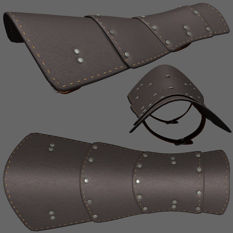 Leather Splint highpoly and unwrapped medium poly preview image 1